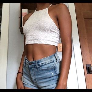 sophie charlotte white tie up crop